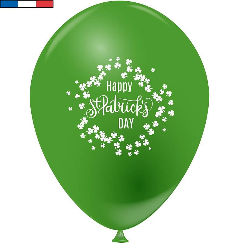 12811 ballon vert latex fete st patrick 25cm