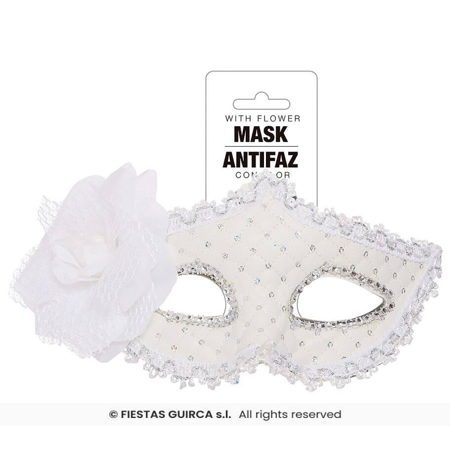 12945 accessoire de deguisement adulte loup blanc avec fleur