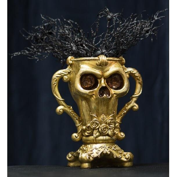 Coupe tête de mort doré or REF/13045 Décoration fête Halloween