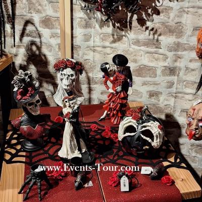 13048 decoration halloween chemin de table toile d araignee en feutrine