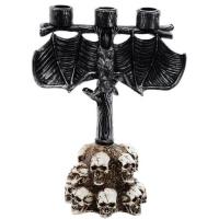 13052 decoration halloween chandelier 3 bougies chauve souris et cranes