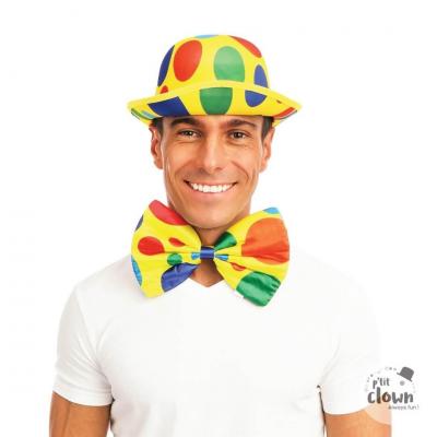 13112 accessoire de deguisement noeud geant papillon de clown multicolore