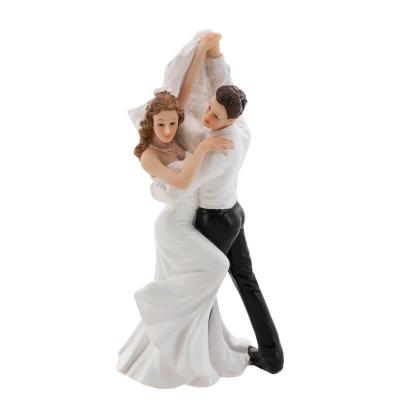 1 Couple de mariés: dansant 15cm REF/13207 (Figurine résine gâteau mariage)