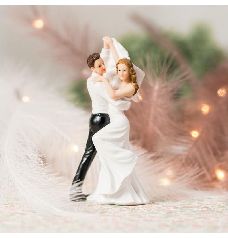 13207 figurine gateau mariage couple maries resine dansant