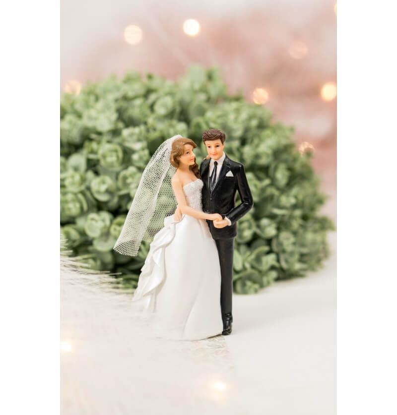 13208 decoration figurine piece montee mariage couple de maries se tenant la main