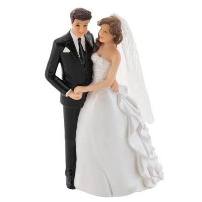 13208 figurine piece montee mariage couple de maries se tenant la main