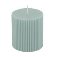 13294 bougie pilier cannelee vert sauge