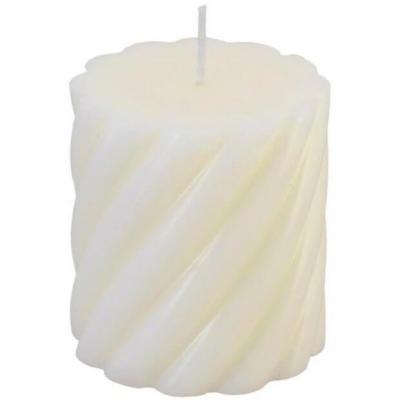 13298 bougie pilier torsade ivoire