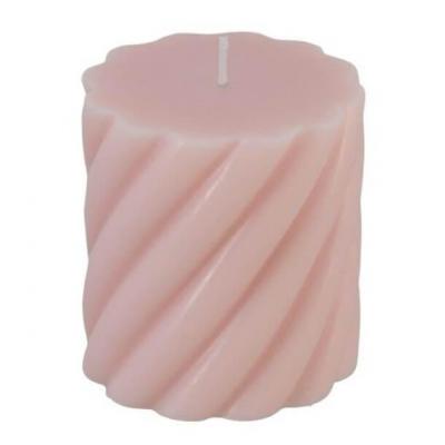 13298 bougie pilier torsade rose nude
