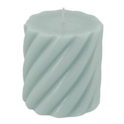 13298 bougie pilier torsade vert olive sauge