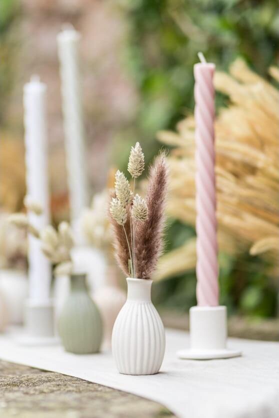 13334 decoration mini vase ceramique strie blanc