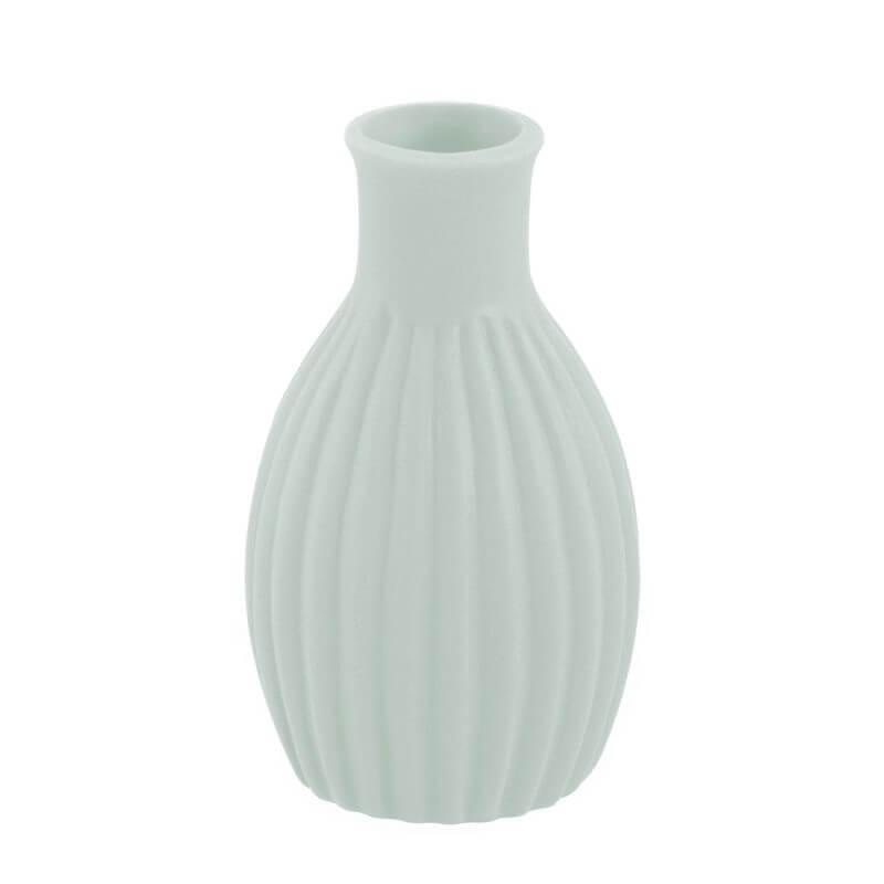 13334 mini vase ceramique strie vert olive sauge
