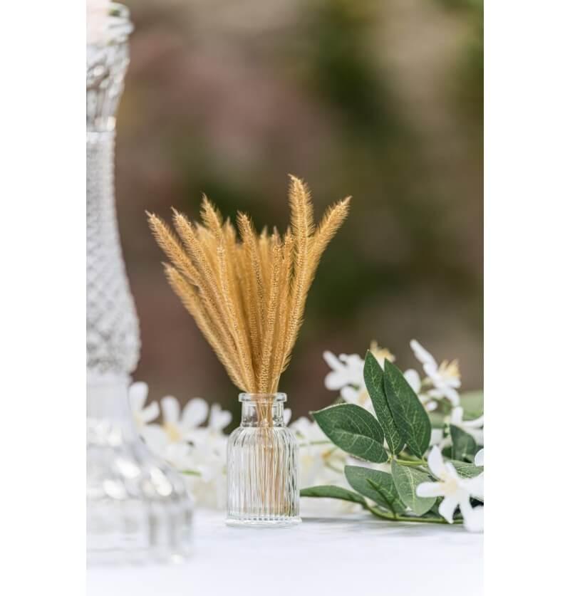 13336 decoration mini vase verre strie transparent