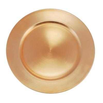 1 Sous-assiette ronde dorée or (33cm) Plastique réutilisable REF/13342-81