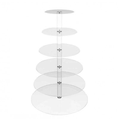 13365 presentoir support plexi rond 6 niveaux transparent