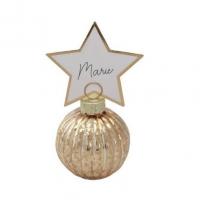 13542 marque place dore or boule de noel avec etiquette etoile