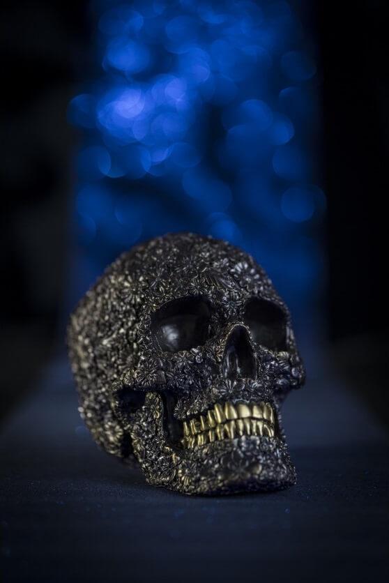 13726 decoration halloween crane fleuri polyresine violet