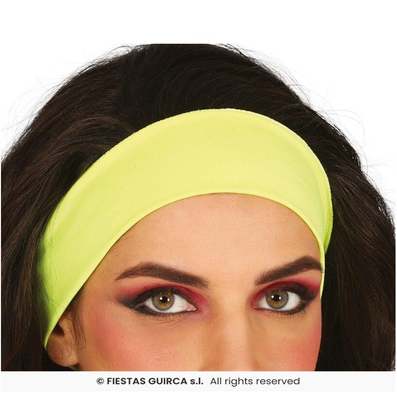 13737 accessoire de deguisement annees 80 bandeau jaune fluo pour cheveux