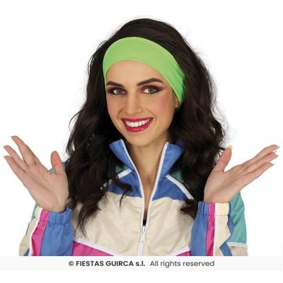 13738 accessoire de deguisement annees 80 bandeau vert fluo pour cheveux