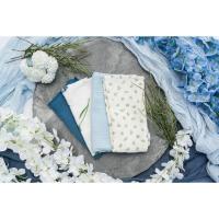 13867 decoration chemin de table gaze bleu acier 90cm x 3m