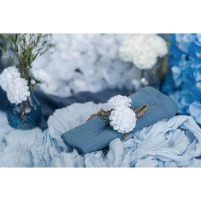 13892 serviette de table coton gaufre bleu acier 40cm x 40cm