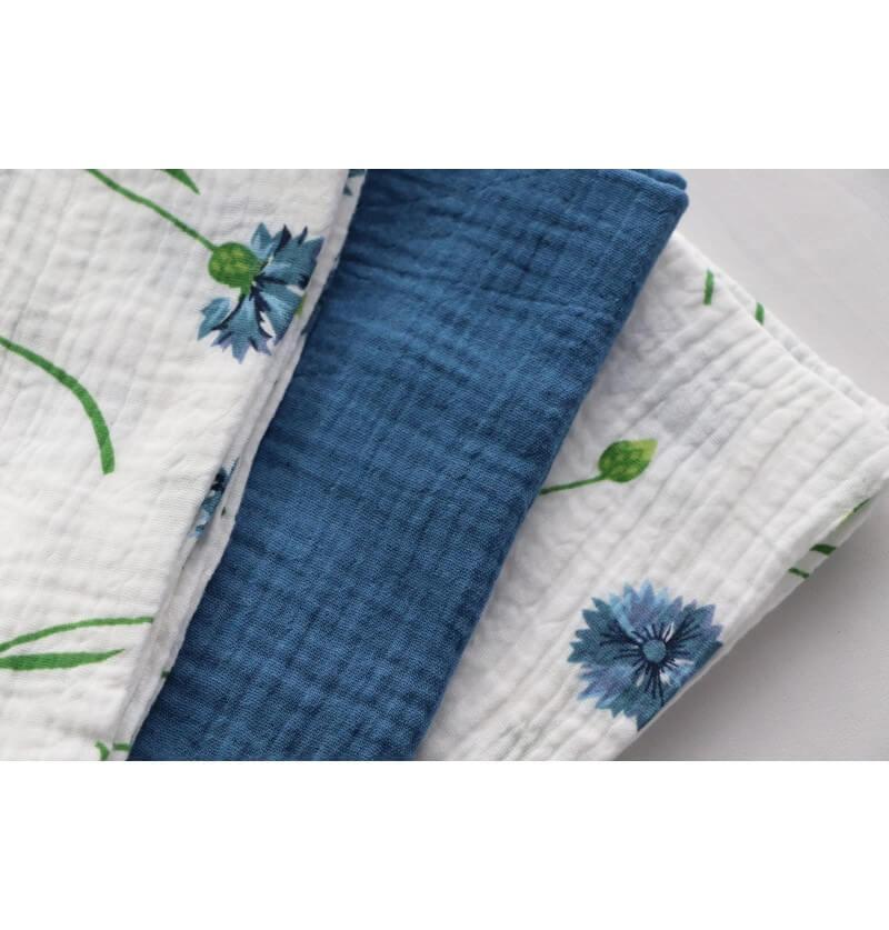 13892 decoration serviette de table coton gaufre bleu denim 40cm x 40cm