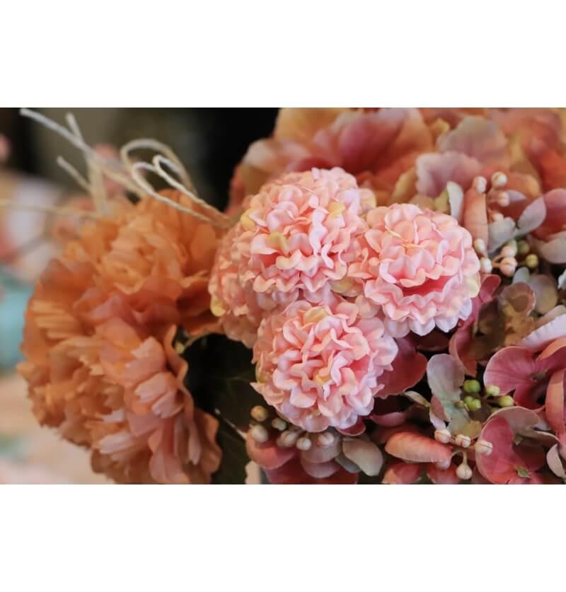 13915 decoration fleur hortensia rose pastel