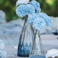 13918 decoration fleur vase alexandrine verre degrade bleu