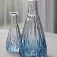 13918 decoration florale vase alexandrine verre degrade bleu