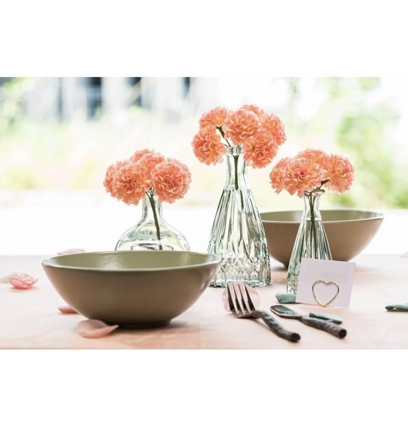 13919 decoration de table mini vase alexandrine verre vert sauge