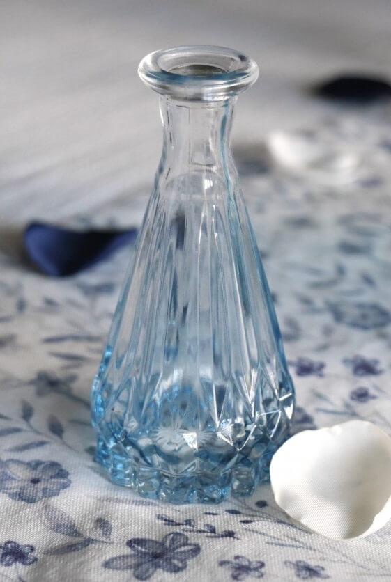 13919 mini vase alexandrine verre degrade bleu et transparent