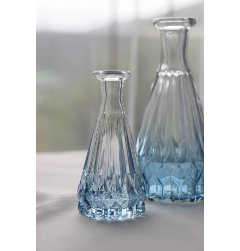 13919 mini vase alexandrine verre degrade bleu transparent