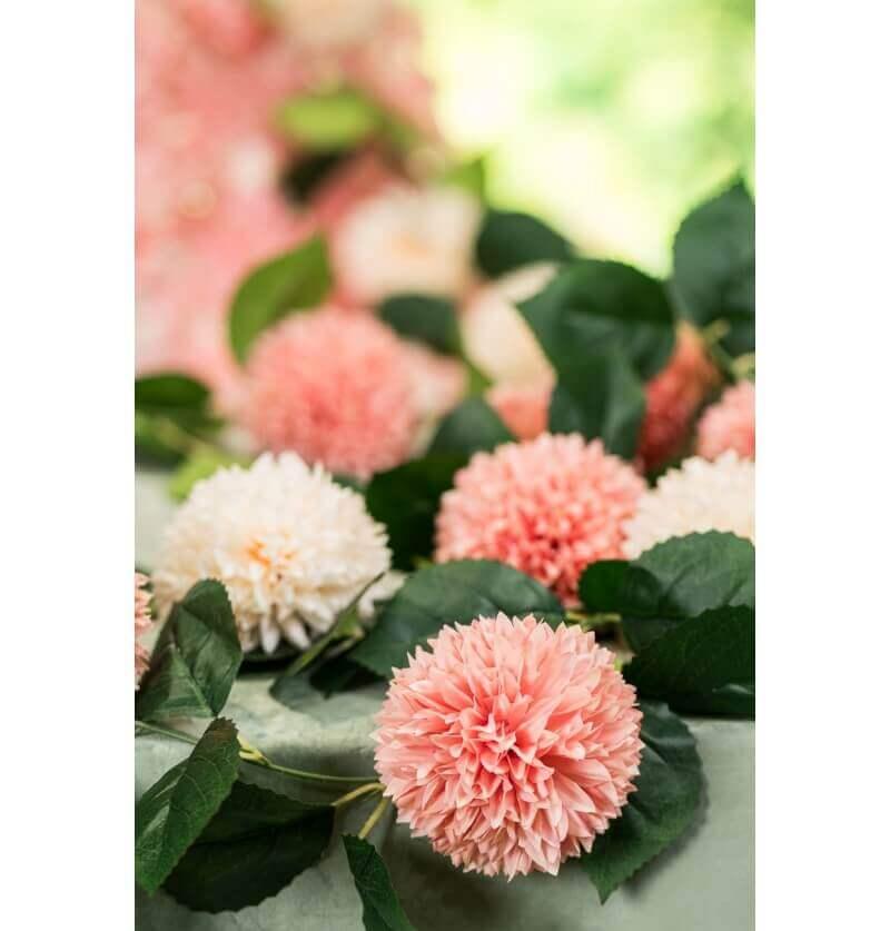 13924 decoration guirlande fleur dahlia rose vert