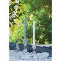 14009 bougeoir en verre flambeau double hyperbole