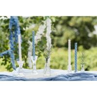 14009 decoration bougeoir en verre flambeau double hyperbole