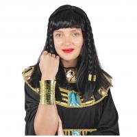 14086 accessoire deguisement bracelet manchette or metallique egyptienne