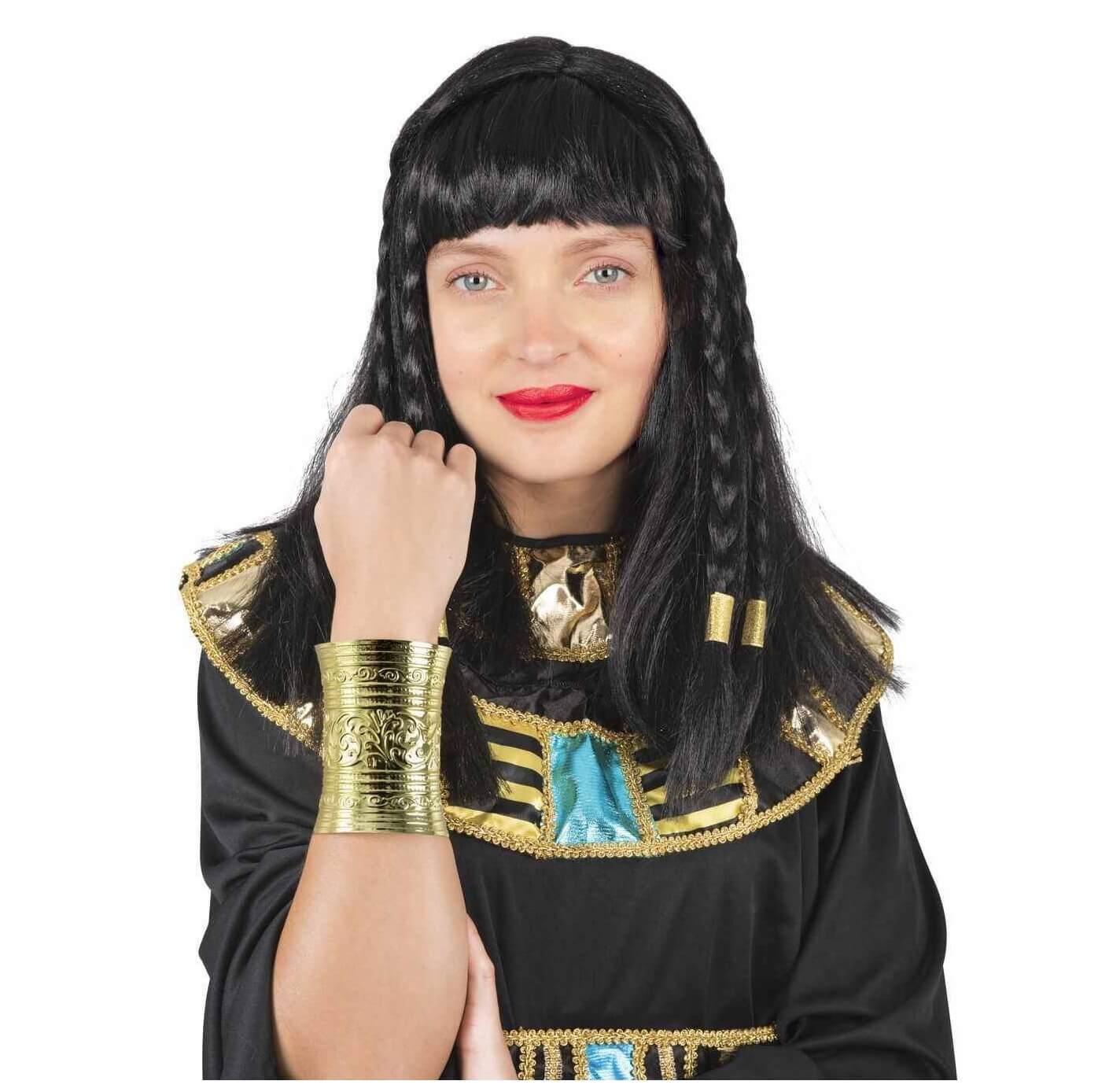 14086 accessoire deguisement bracelet manchette or metallique egyptienne