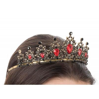 14424 accessoire deguisement halloween diademe gothique diamant rouge et noir