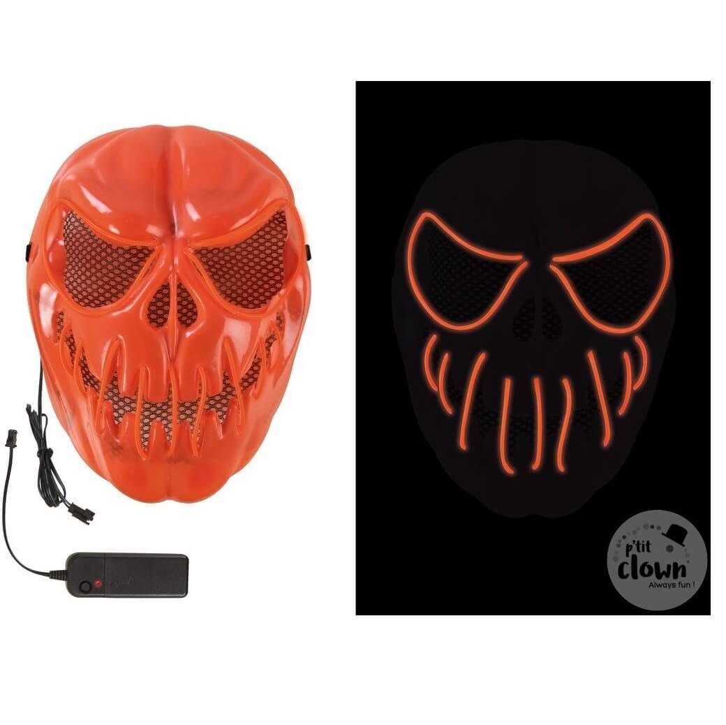 15003 accessoire de deguisement halloween masque lumineux citrouille