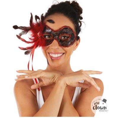 15022 accessoire de deguisement loup dentelle avec plumes