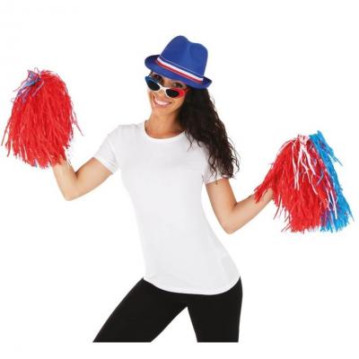 15520 pompon tricolore france bleu blanc et rouge