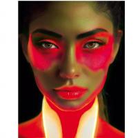 15658 tube de creme maquillage rouge fluo
