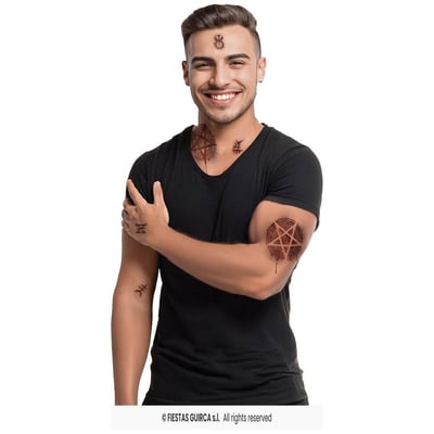 15708 magasin pas de calais maquillage halloween tatouage adhesif satanique