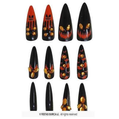 15952 boutique pas de calais fete halloween maquillage faux ongles strass citrouille