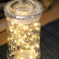 1660 guirlande decorative 10 mini led blanc chaud de 1m