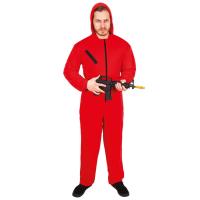 18044 taille l xl costume adulte braqueur rouge combinaison