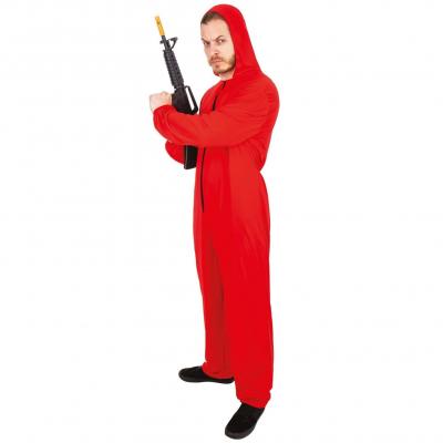 18044 taille l xl costume adulte braqueur rouge combinaison