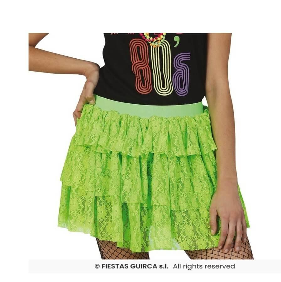18940 accessoire de deguisement annees 80 jupe vert fluo