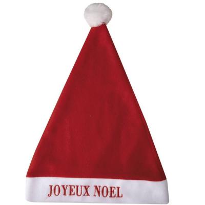 1 Bonnet de Noël adulte rouge et blanc avec inscription Joyeux Noël REF/19035