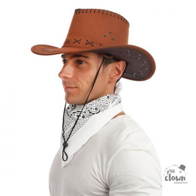 19114 accessoire de deguisement bandana blanc avec motifs